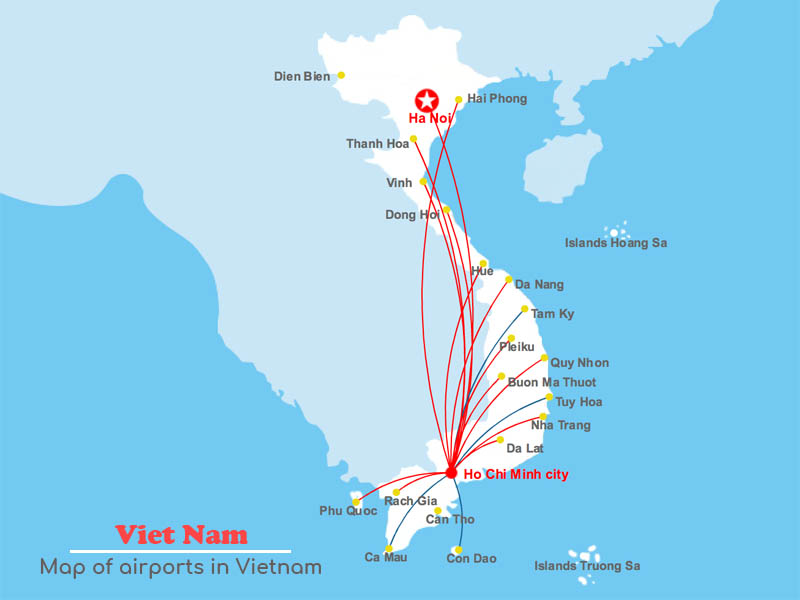 Danh sách các đường bay mã sân bay nội địa